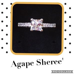 Princess Cut Ring 925 Sterling Silver Stamped